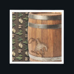 Cowboy Western Rodeo Houten Vat Verjaardagsfeestje Servet<br><div class="desc">Aanpassen met elke tekst. Overeenkomstige items beschikbaar in deze collectie.</div>