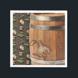 Cowboy Western Rodeo Houten Vat Verjaardagsfeestje Servet<br><div class="desc">Aanpassen met elke tekst. Overeenkomstige items beschikbaar in deze collectie.</div>