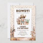 Cowboy Western Rodeo Kids Verjaardagsuitnodigingen Kaart (Voorkant)
