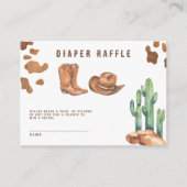 Cowboy Western Rodeo Luier verloting ticket Informatiekaartje (Voorkant)