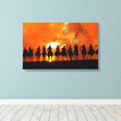 Cowboy Western Rodeo Roundup Wild West Wrapped Can Canvas Afdruk (Insitu (Houten vloer))