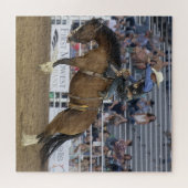 Cowboy Western Rodeo Springend Paard Kraal Legpuzzel (Horizontaal)