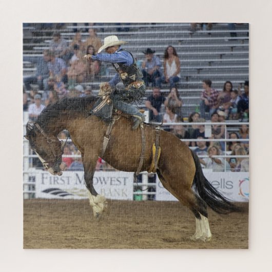 Cowboy Western Rodeo Springend Paard Kraal Legpuzzel (Verticaal)