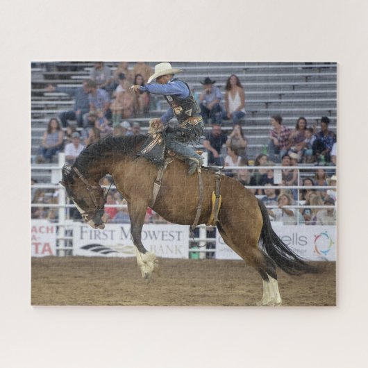 Cowboy Western Rodeo Stampend Paard Kraal Legpuzzel (Horizontaal)