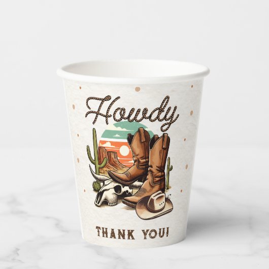 Cowboy Western Rodeo Verjaardag Kinder Papieren Bekers (Voorkant)