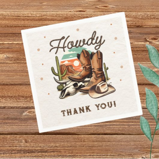 Cowboy Western Rodeo Verjaardag Kinder Servet