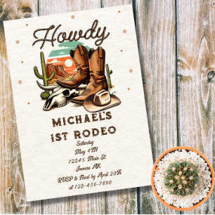 Cowboy Western Rodeo Verjaardag Kinderen Kaart