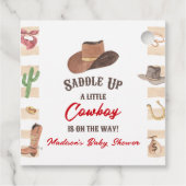 Cowboy Western Rodeo Wild West Baby shower Bedankjes Labels (Achterkant)