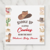 Cowboy Western Rodeo Wild West Baby shower Bedankjes Labels (Voorkant)