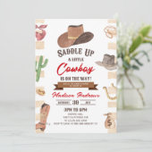 Cowboy Western Rodeo Wild West Baby shower Kaart (Staand voorkant)
