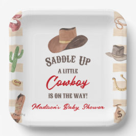 Cowboy Western Rodeo Wild West Baby shower Papieren Bordje