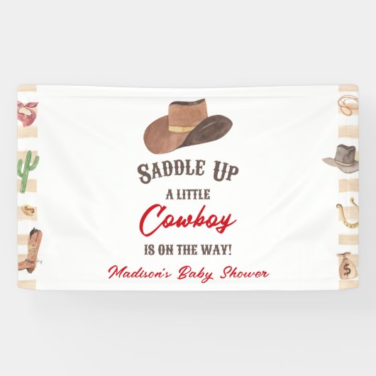 Cowboy Western Rodeo Wild West Baby shower Spandoek (Horizontaal)
