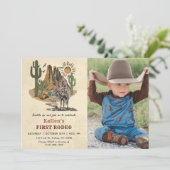 Cowboy Western Rodeo Wild West Foto Verjaardag Kaart (Staand voorkant)