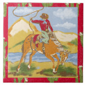  Cowboy Western Rodeo Wild West Tegeltje (Voorkant)