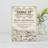 Cowboy Western Rodeo Wild West Verjaardagsfeest Kaart (Staand voorkant)