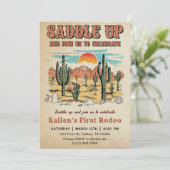 Cowboy Western Rodeo Wild West Verjaardagsfeest Kaart (Staand voorkant)