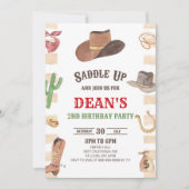 Cowboy Western Rodeo Wild West Verjaardagsfeest Kaart (Voorkant)