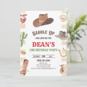 Cowboy Western Rodeo Wild West Verjaardagsfeest Kaart (Staand voorkant)