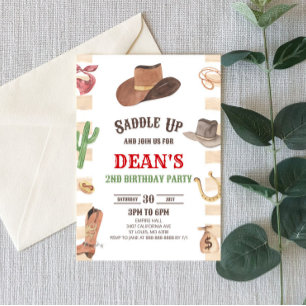 Cowboy Western Rodeo Wild West Verjaardagsfeest Kaart