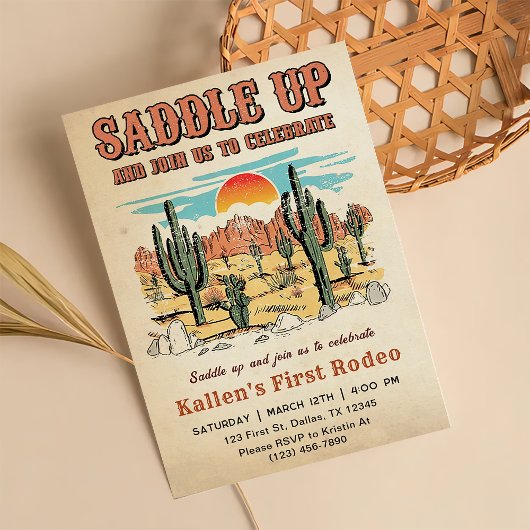 Cowboy Western Rodeo Wild West Verjaardagsfeest Kaart