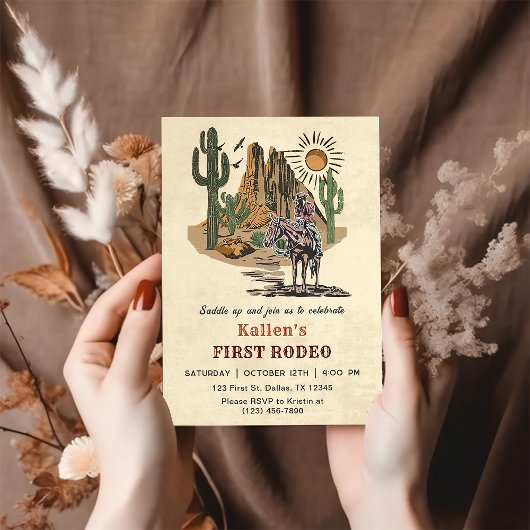 Cowboy Western Rodeo Wild West Verjaardagsfeest Kaart