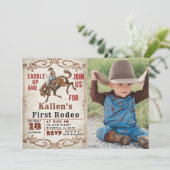 Cowboy Western Rodeo Wild West Verjaardagsfeest Kaart (Staand voorkant)