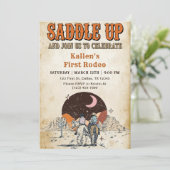 Cowboy Western Rodeo Wild West Verjaardagsfeest Kaart (Staand voorkant)