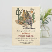 Cowboy Western Rodeo Wild West Verjaardagsfeest Kaart (Staand voorkant)