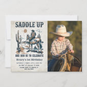 Cowboy Western Rodeo Wild West Verjaardagsfoto Kaart (Voorkant)