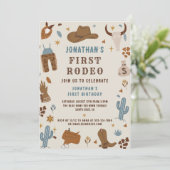 Cowboy Western Rodeo Wild West Verjaardagsfoto Kaart (Staand voorkant)