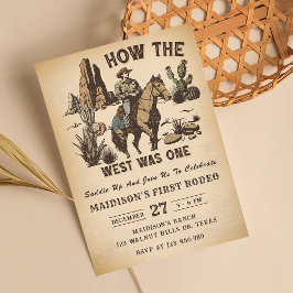 Cowboy Western Rodeo Wild West Verjaardagsuitnodig Kaart