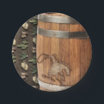 Cowboy Western Rodeo Wooden Barrel Birthday Party Papieren Bordje<br><div class="desc">Pas aan met om het even welke tekst. Overeenkomende objecten zijn beschikbaar.</div>