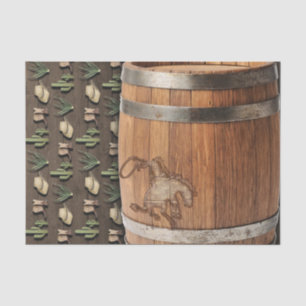 Cowboy Western Rodeo Wooden Barrel Birthday PARTY Tissuepapier