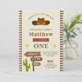 Cowboy Western Saloon 1st Baby Boy Wild Birthday Kaart (Staand voorkant)