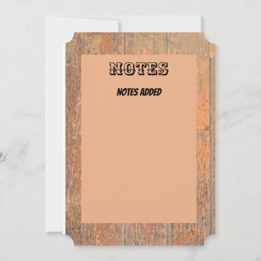 Cowboy Western Thema Kaart (Achterkant)