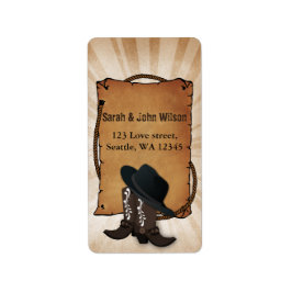 cowboy western theme address label