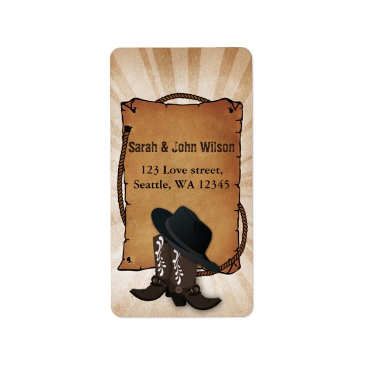 cowboy western theme address label (Voorkant)