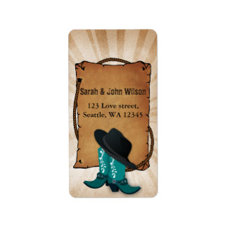 cowboy western theme address label