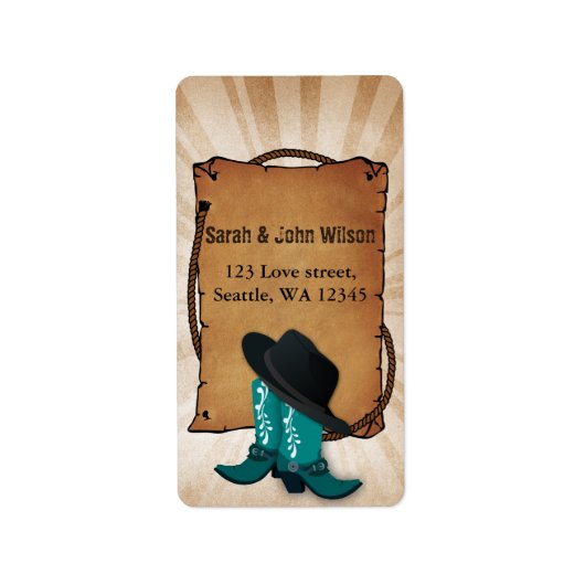 cowboy western theme address label (Voorkant)