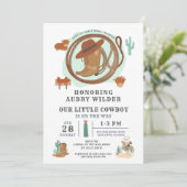 Cowboy Western Theme Birthday Uitnodiging (Staand voorkant)