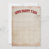 Cowboy Western uitnodigingen voor 1e verjaardagsfe (Achterkant)