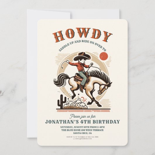  Cowboy Western Verjaardag Kaart (Voorkant)