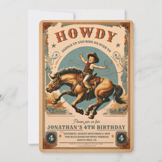  Cowboy Western Verjaardag Kaart (Voorkant)