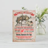 Cowboy Western Verjaardagsfeest Uitnodigingen (Staand voorkant)