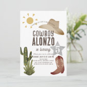 Cowboy Western Wild West Birthday Kaart (Staand voorkant)