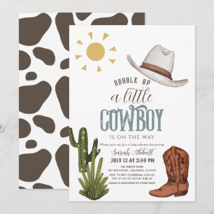 Cowboy Western Wild West Boy Baby shower Kaart