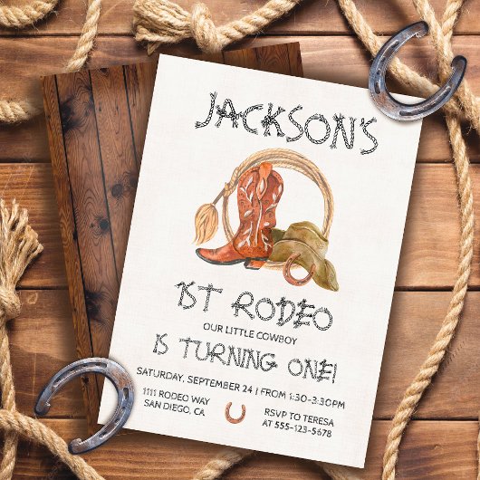 Cowboy westerne 1e Rodeo Birthday Party Kaart