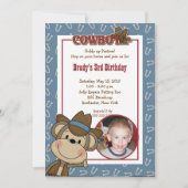 Cowboy Westerne aap 5x7 *FOTO* Birthday Kaart (Voorkant)