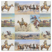 Cowboy Westerne Art Popular Stof (Close Up)