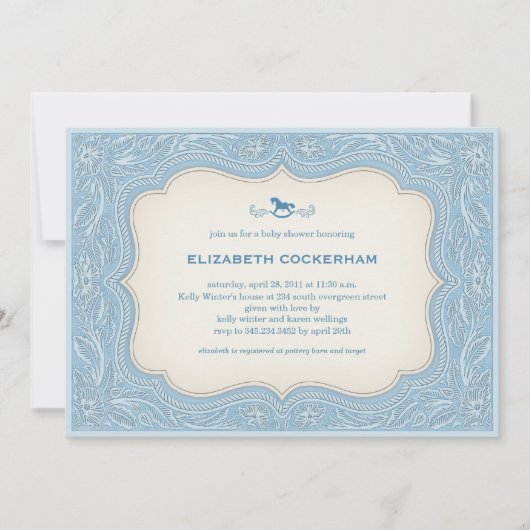 Cowboy Westerne Baby Shower-uitnodigingen Kaart (Voorkant)